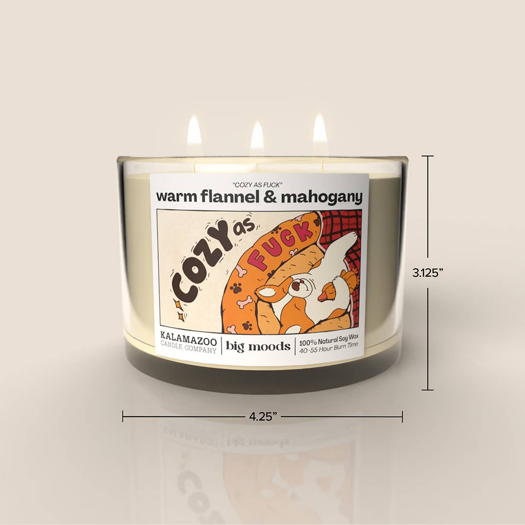 "Cozy as Fuck" 3-Wick Soy Candle