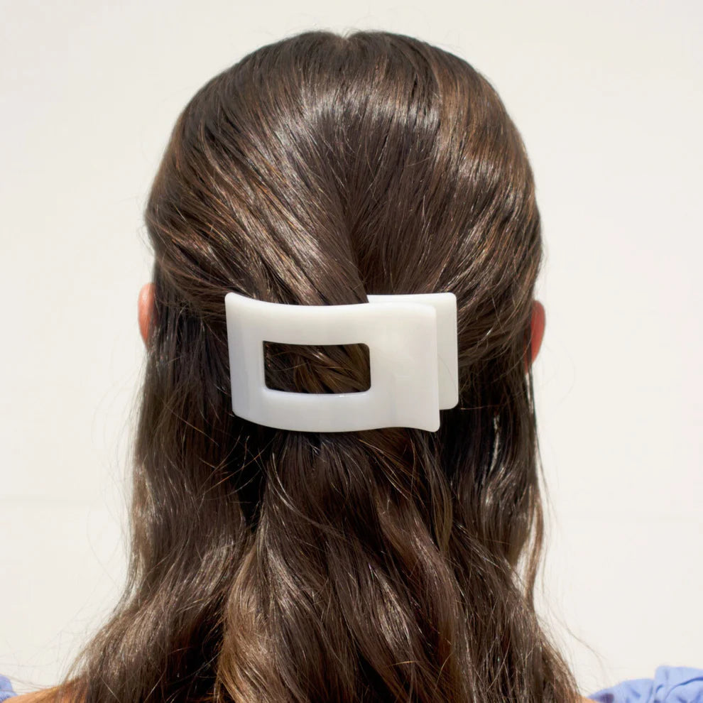 Coconut White Rectangle Flat Clip
