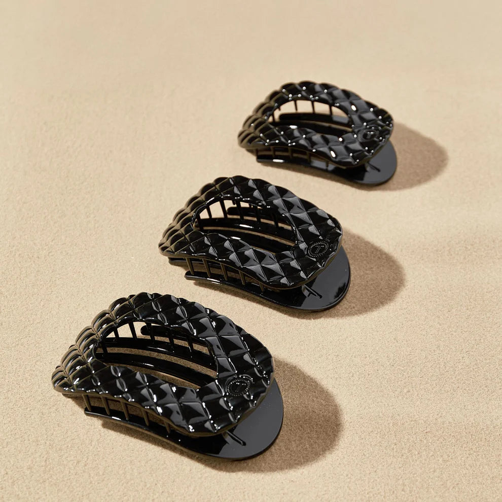 Jet Black Quilted Flat Clip