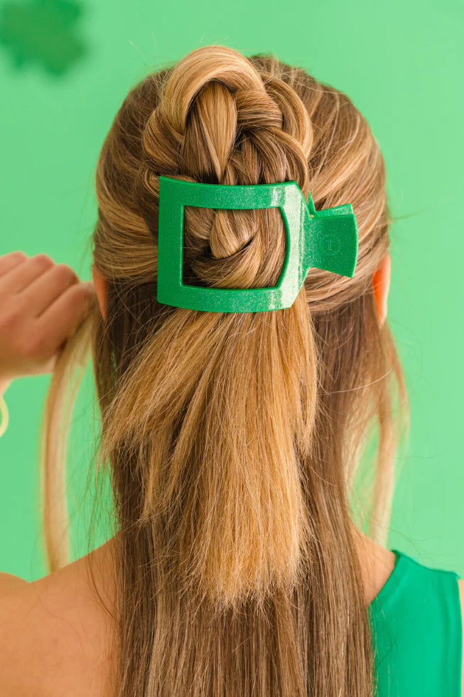 Shamrock Shimmer Large Square Flat Clip