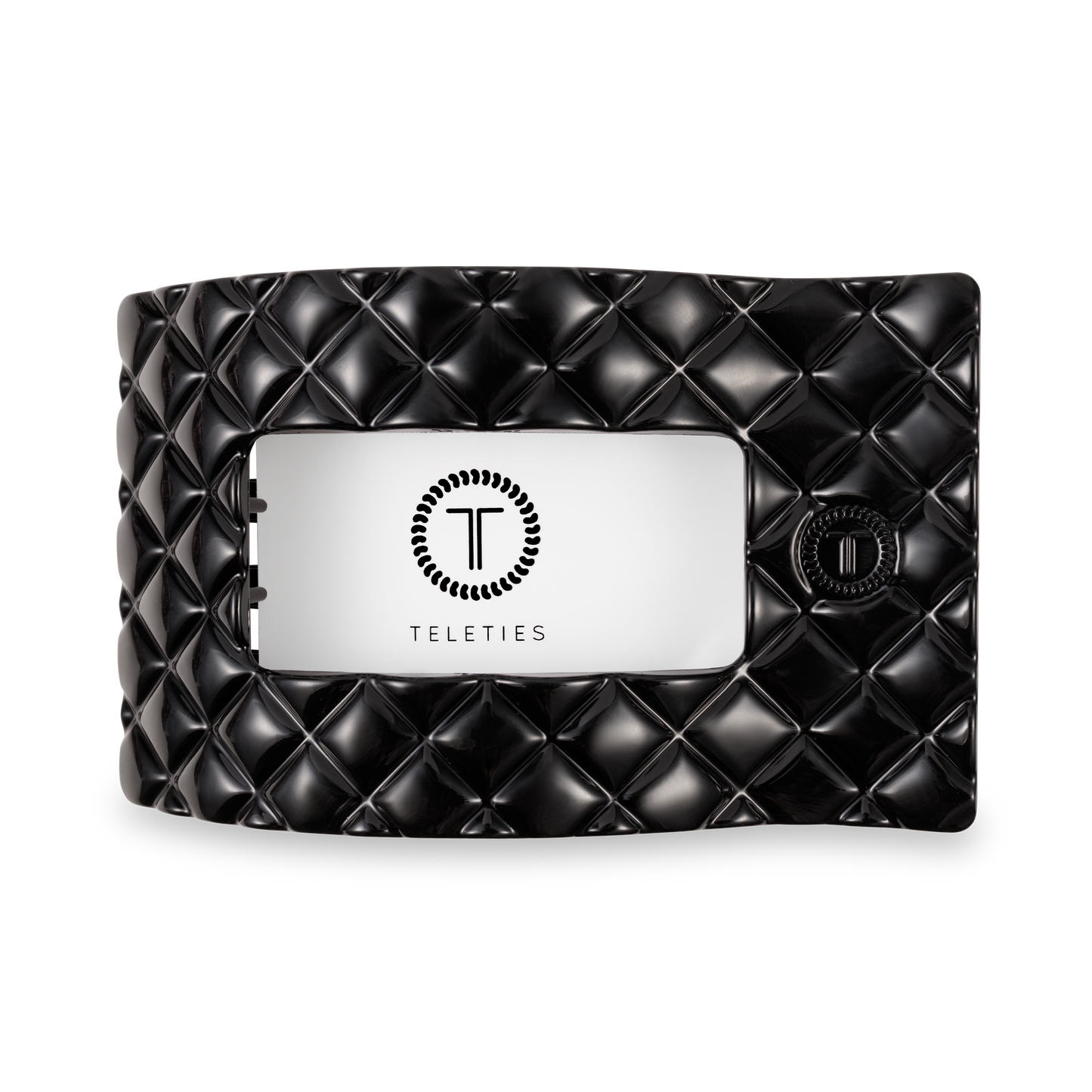 Jet Black Quilted Rectangle Flat Clip