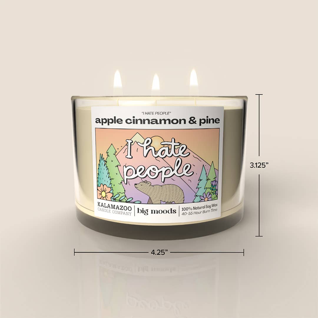 "I Hate People" - 3 Wick Soy Candle