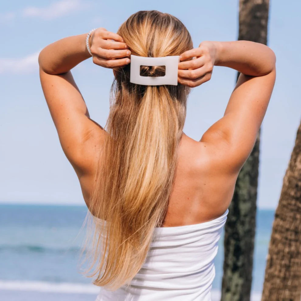Coconut White Rectangle Flat Clip