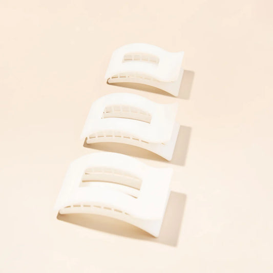 Coconut White Rectangle Flat Clip