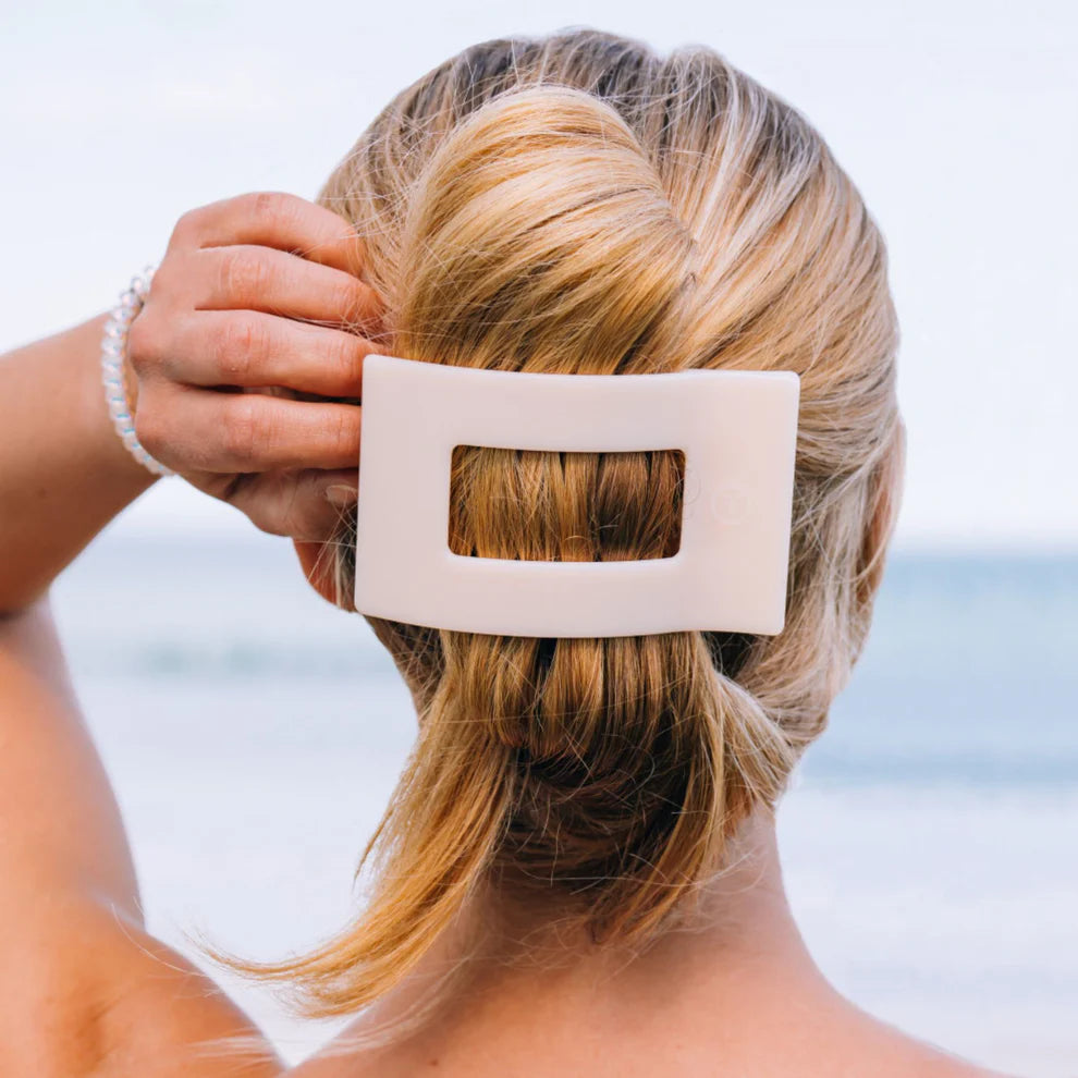 Almond Beige Rectangle Flat Clip