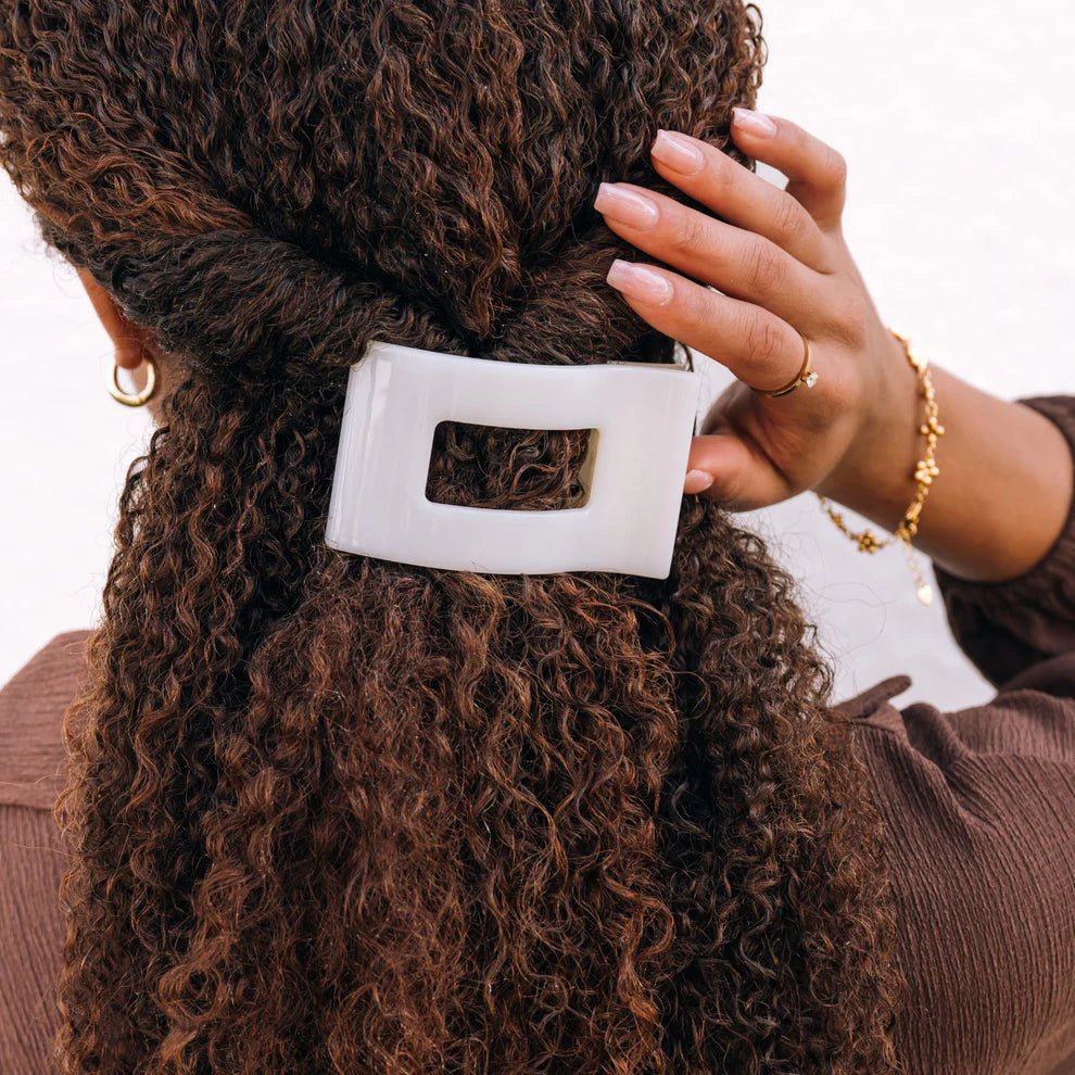 Coconut White Rectangle Flat Clip