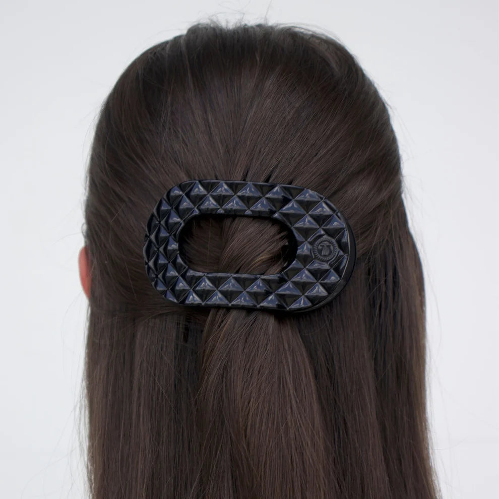 Jet Black Quilted Flat Clip