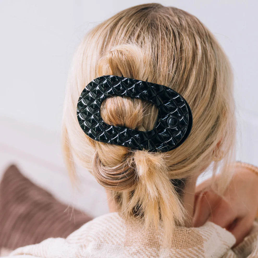 Jet Black Quilted Flat Clip