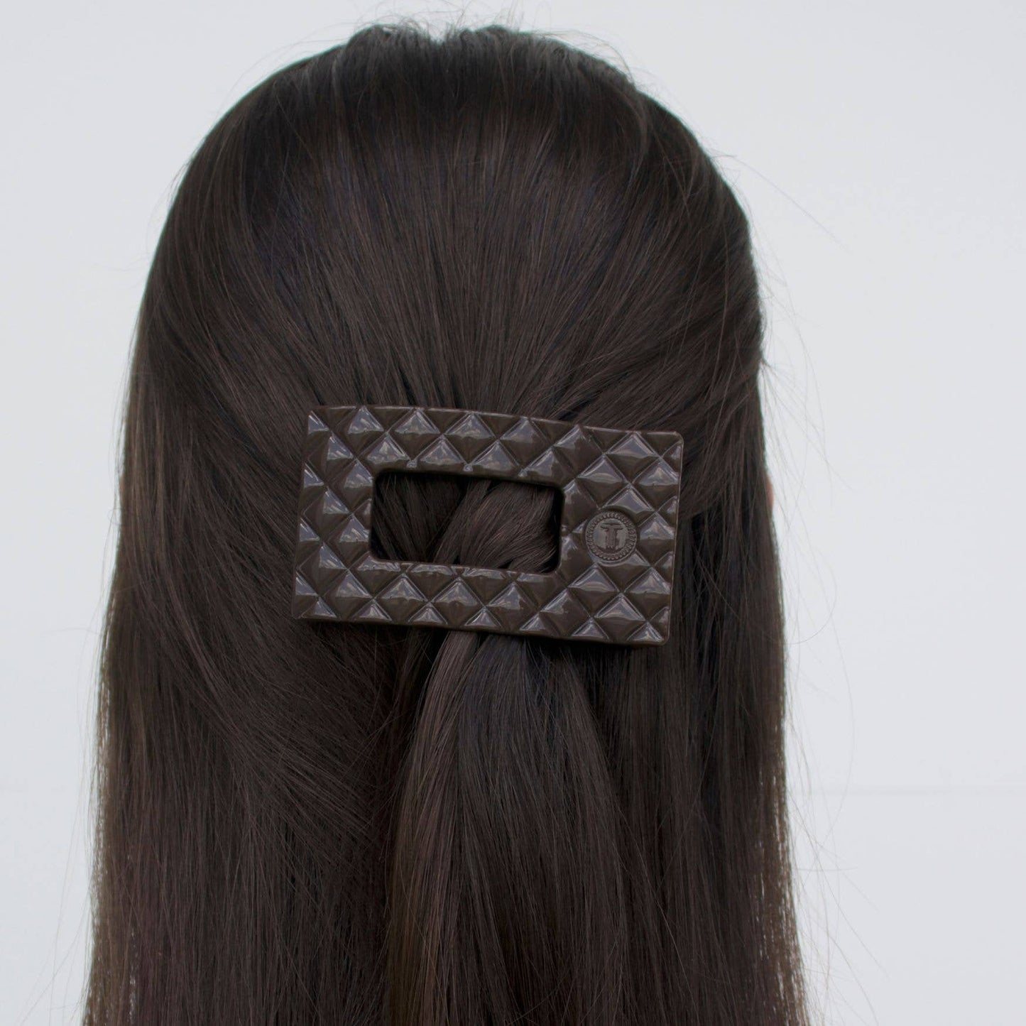 Truly Taupe Quilted Flat Rectangle Clip