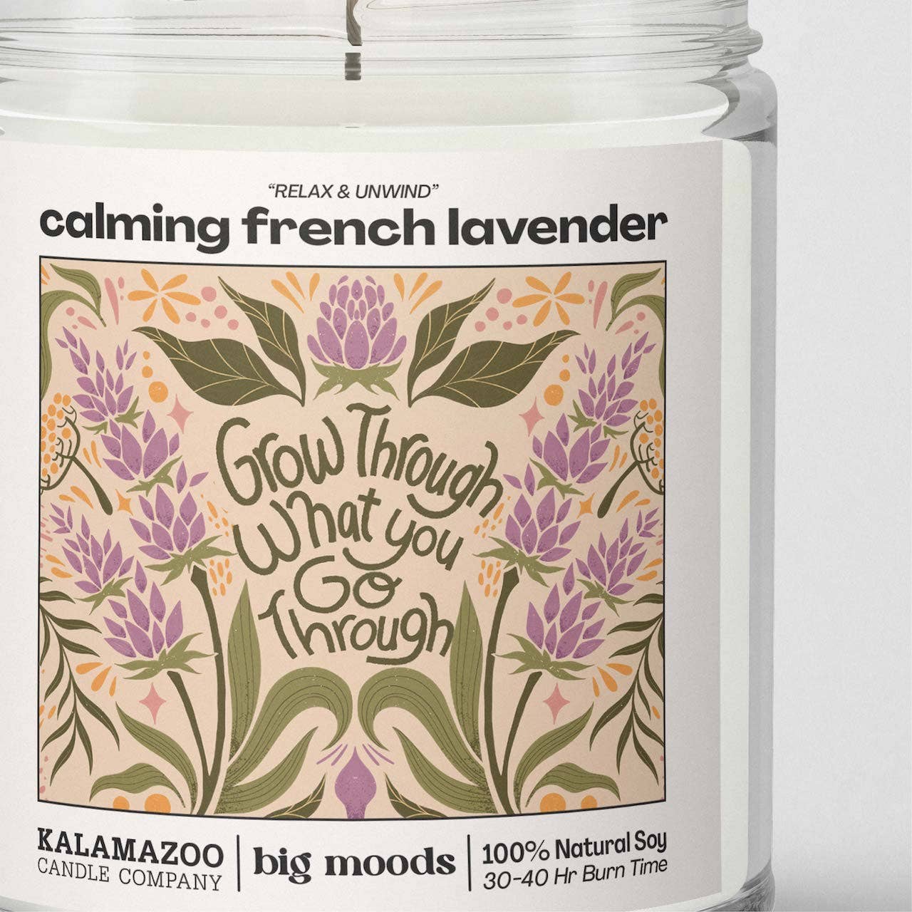 Calming French Lavender -  100% Soy Candle