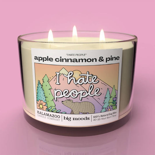 "I Hate People" - 3 Wick Soy Candle