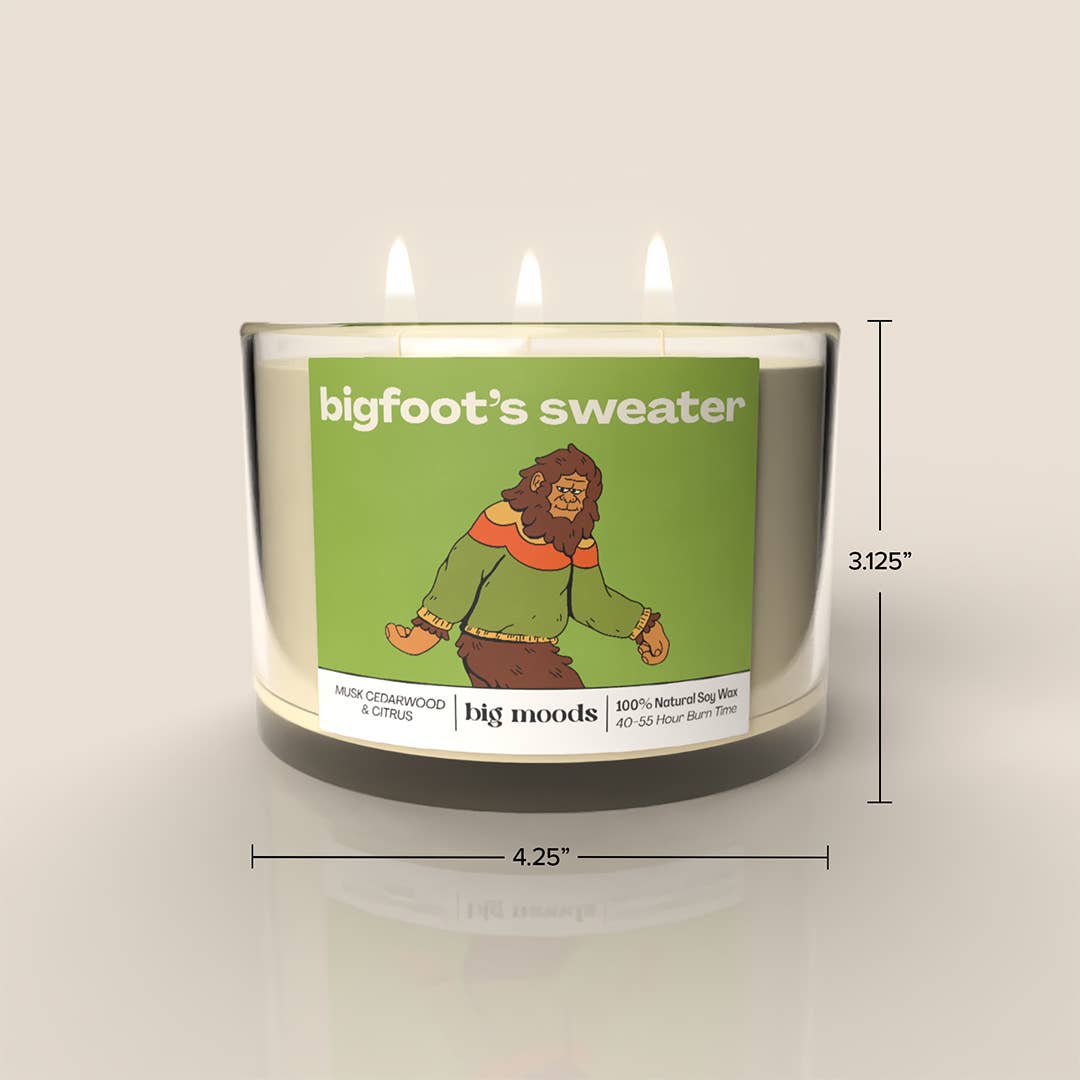 "Bigfoot's Sweater" 3-Wick Soy Candle